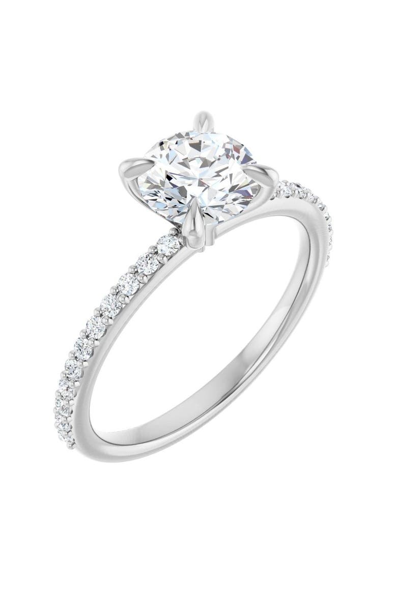 1 1/5 CT Lab-Grown Diamond Engagement Ring in 14K Gold, Alternate, color, White