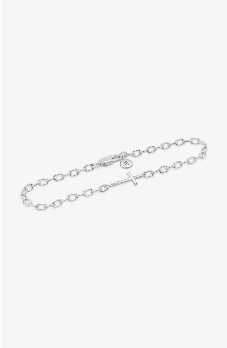 Rizen Jewelry Mini Chain Breaker Cross Bracelet, Alternate, color, Sterling Silver