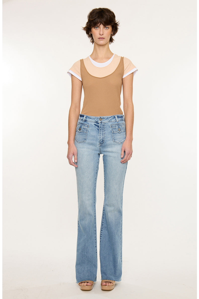 Brooke High Rise Flare Jeans, Main, color, Medium Light Wash