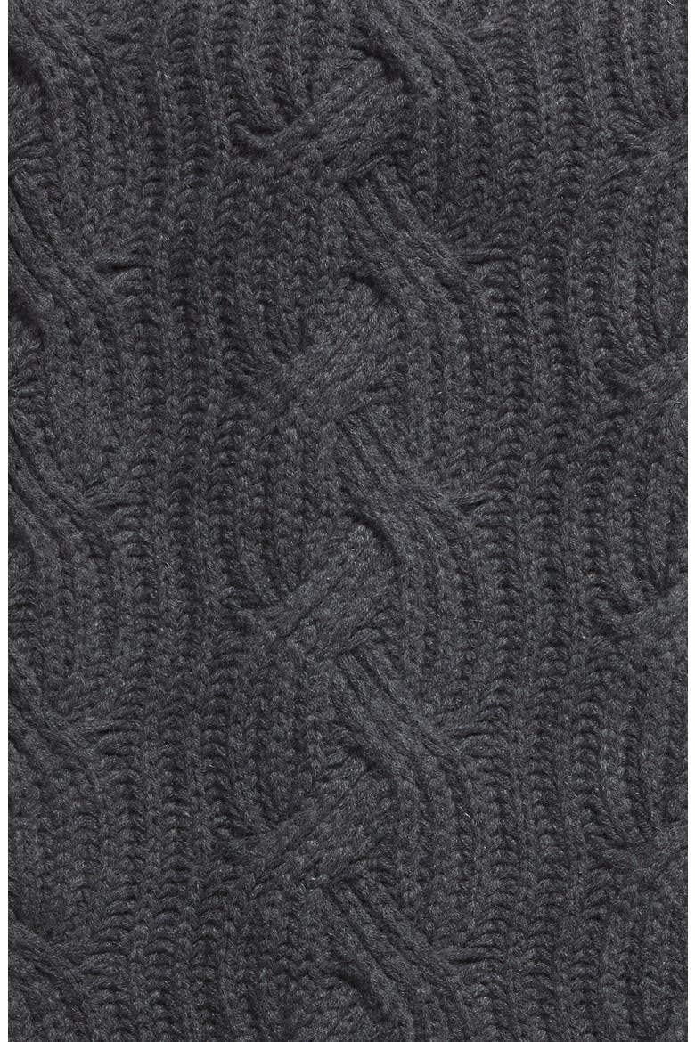 Cable Knit Cashmere Throw, Alternate, color, CHARCOAL HEATHER
