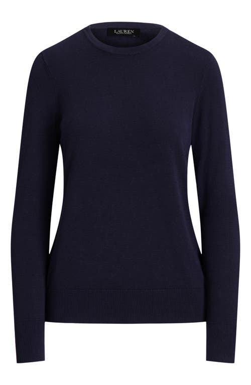Ralph Lauren Lauren  Cotton & Modal Crewneck Sweater In Lauren Navy