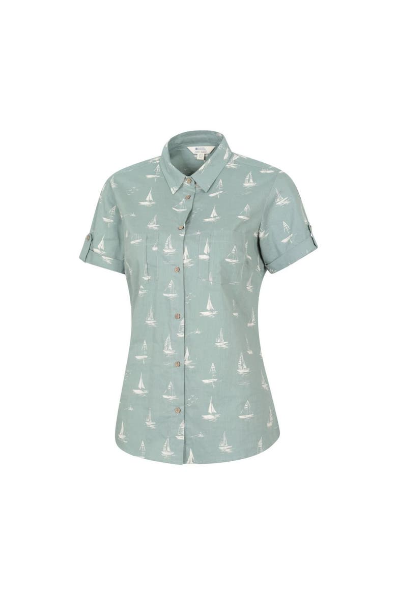 Coconut Sailboat Short-Sleeved Shirt, Alternate, color, Khaki Green
