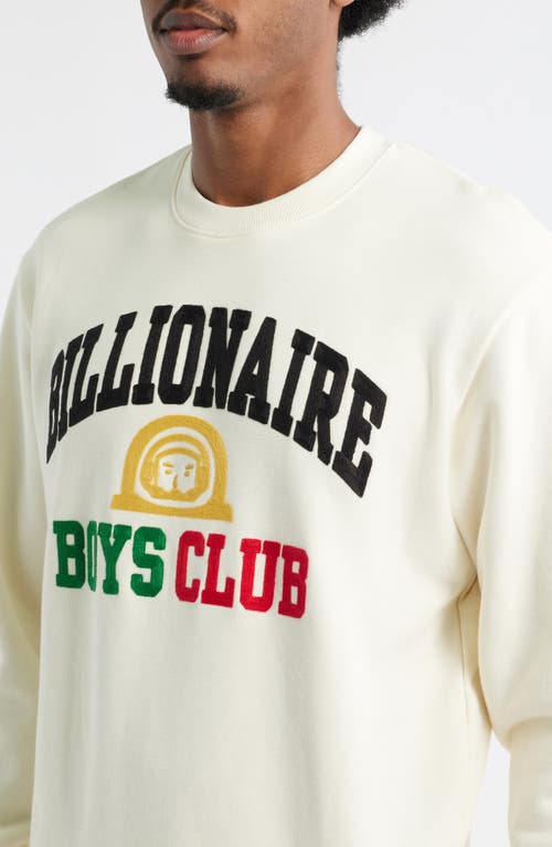 Billionaire Boys Club Collegiate Embroidered Sweatshirt In White