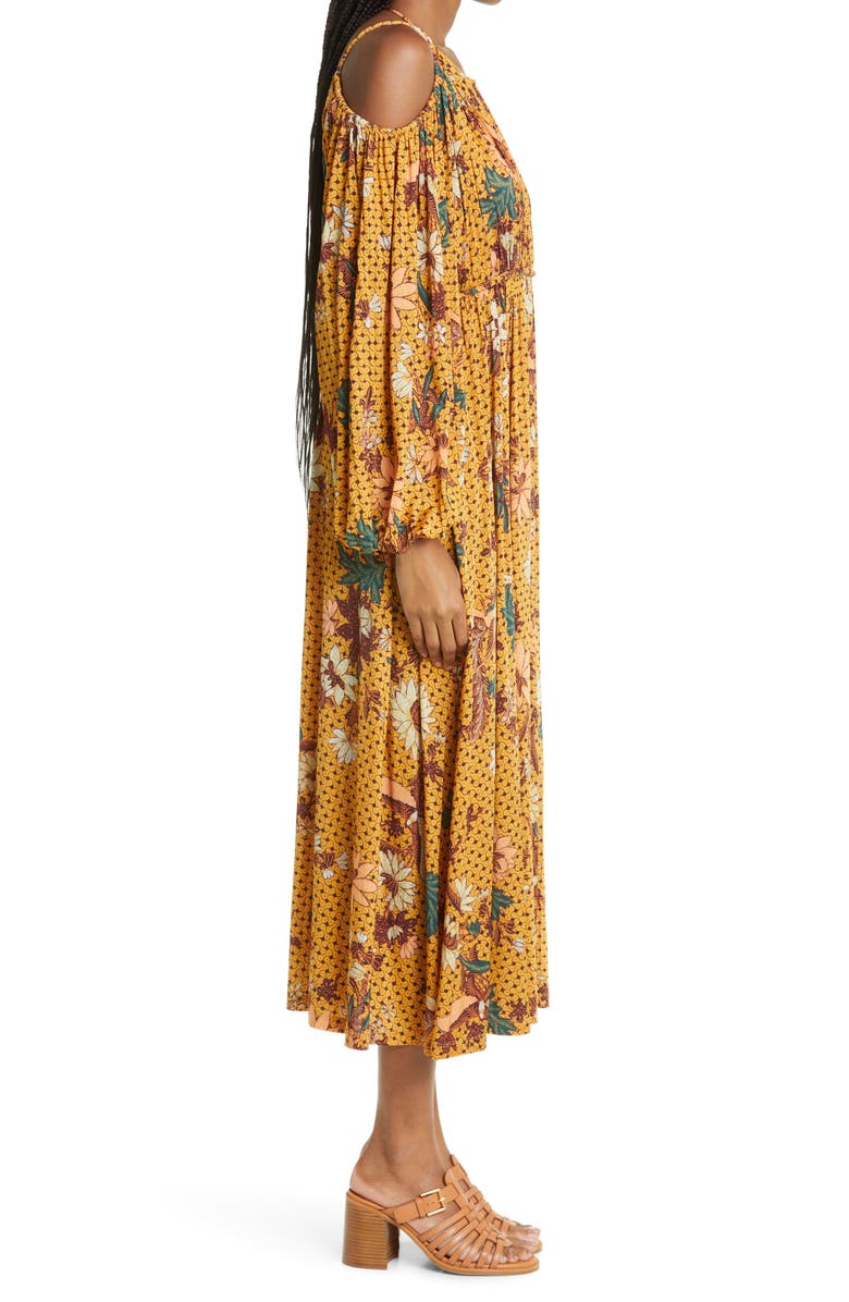 Ulla Johnson Noemi Cold Shoulder Long Sleeve Maxi Dress, Alternate, color,