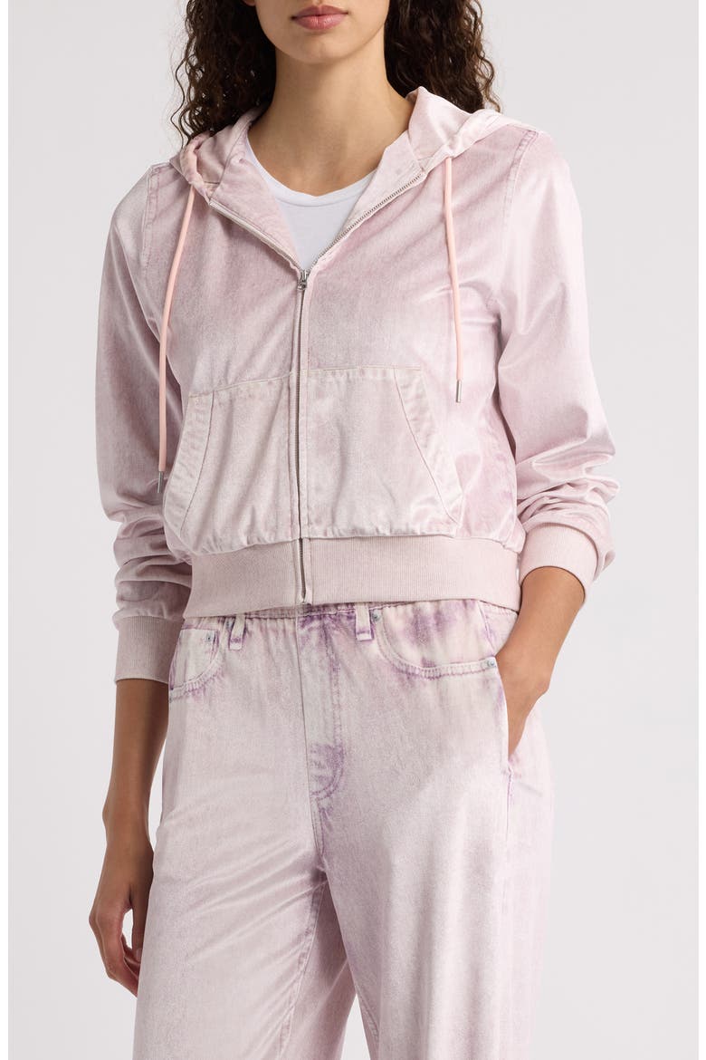 rb Miramar Velvet Zip Up Hoodie, Main, color, PNKMARBL