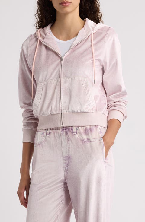 rb Miramar Velvet Zip Up Hoodie