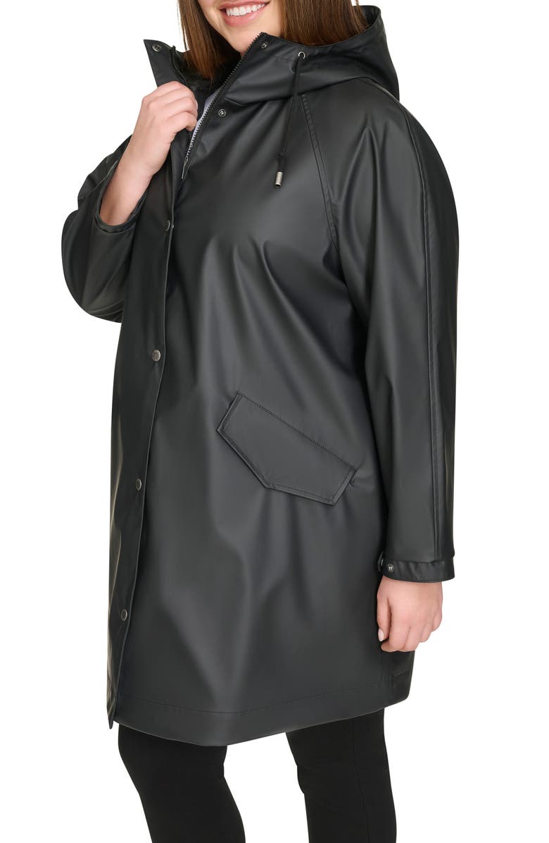 Levi's<sup>®</sup> Water Resistant Hooded Raincoat, Alternate, color, Black