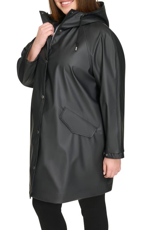 Levi's Water Resistant Hooded Raincoat In Black