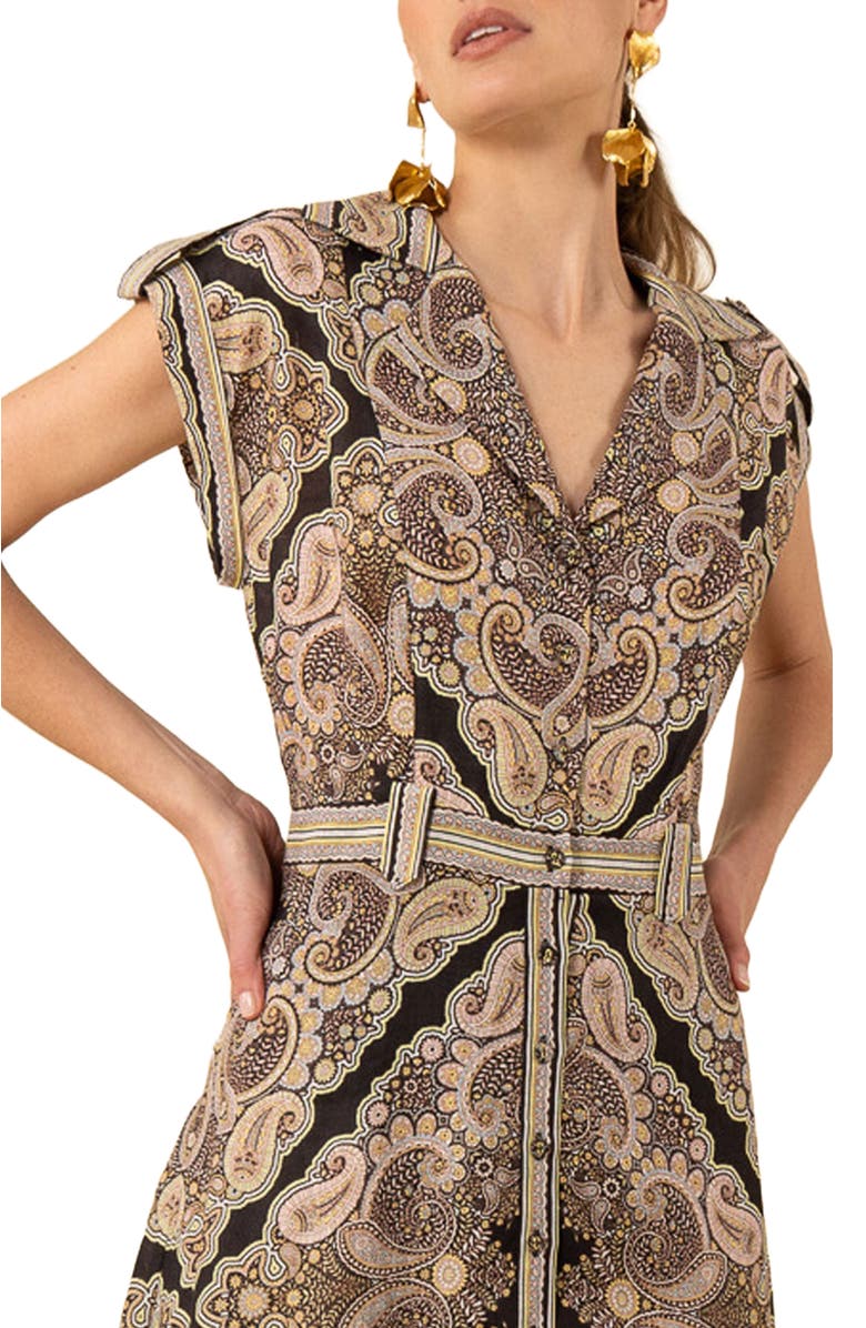 Hale Bob Priscilla Linen Midi Dress, Alternate, color, 