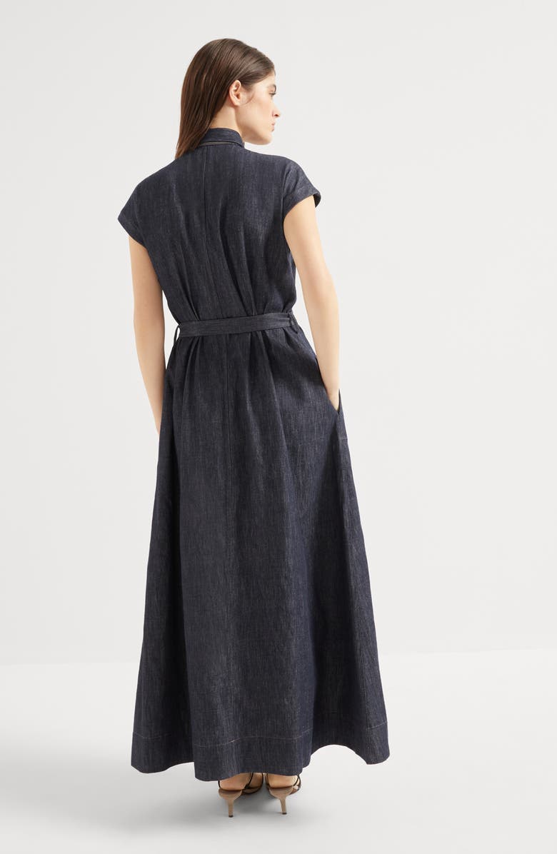 Brunello Cucinelli Twill chemisier dress with monili, Alternate, color,