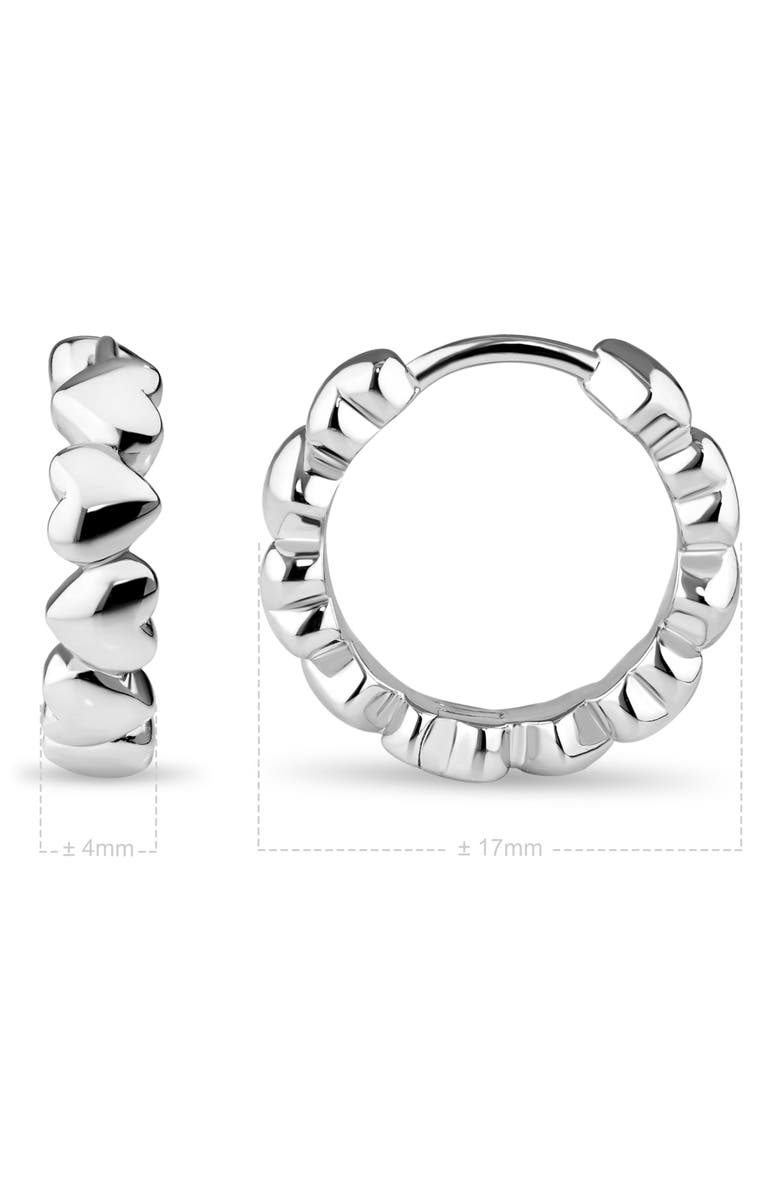 DEVATA Sweet Heart Huggie Hoop Earrings, Alternate, color, Silver