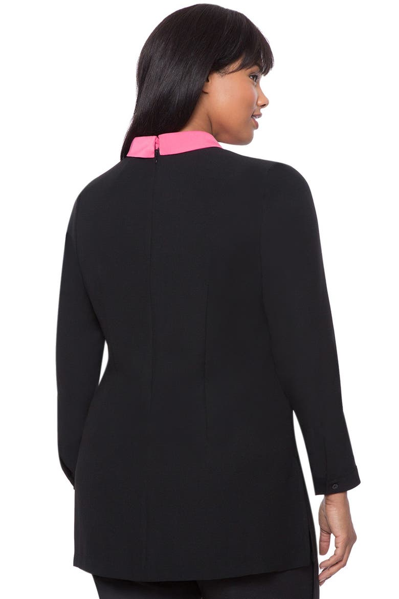 Colorblock Point Collar Tunic, Alternate, color, BLACK/ WHITE