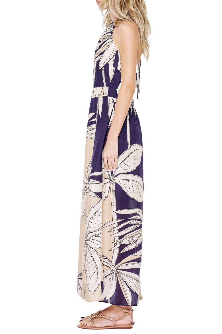 Print Halter Maxi Dress, Alternate, color, NAVY MULTI