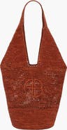 ANINE BING Leah Logo Hobo Raffia