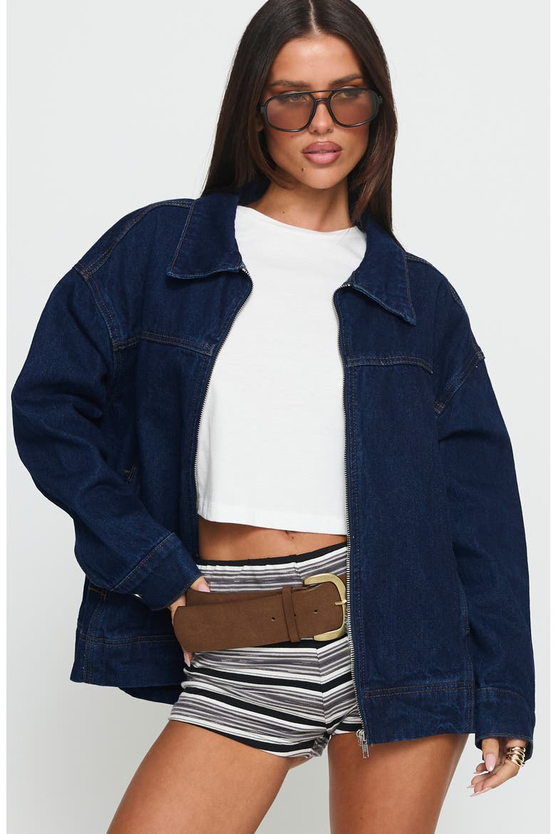 Goldsmith Denim Bomber Jacket, Alternate, color, DARK WASH