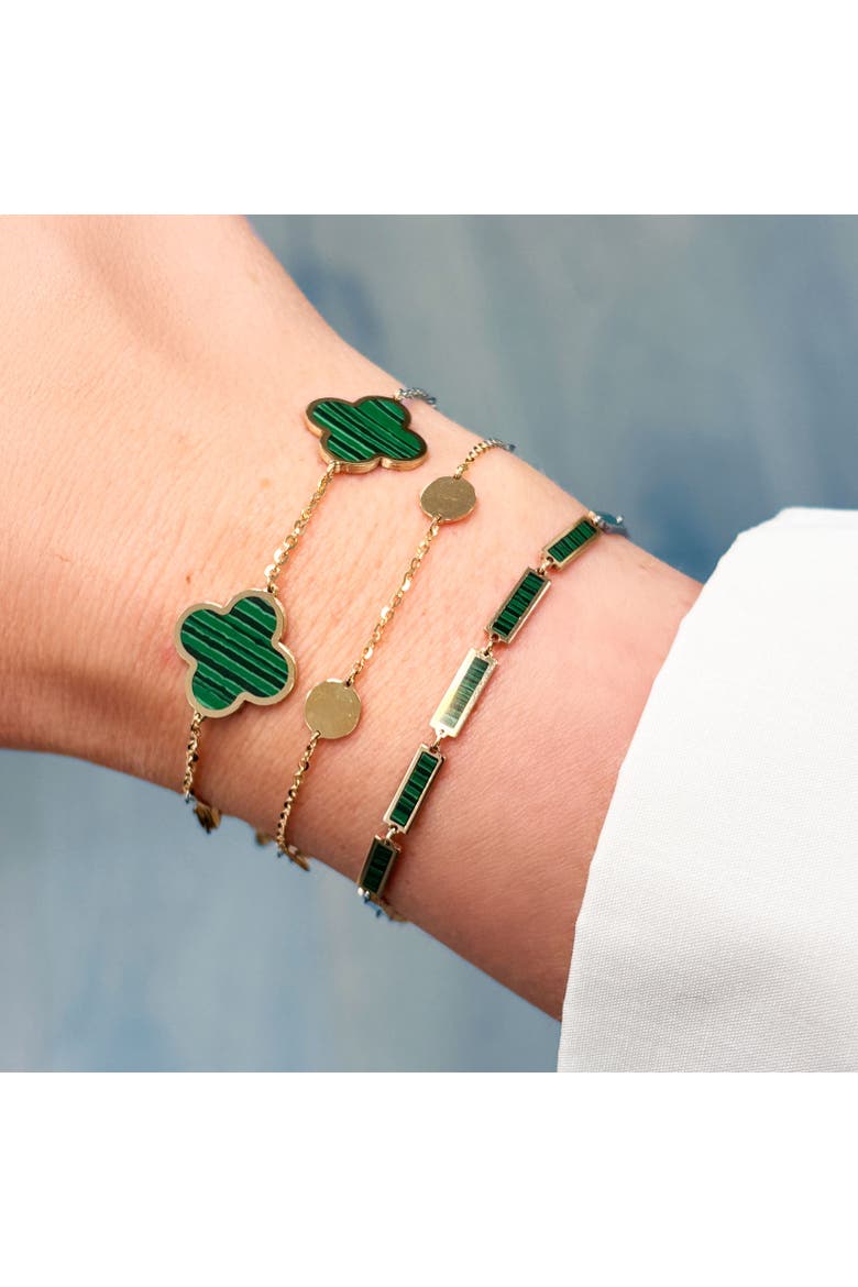 Large Malachite Clover Bracelet, Alternate, color, Malachite
