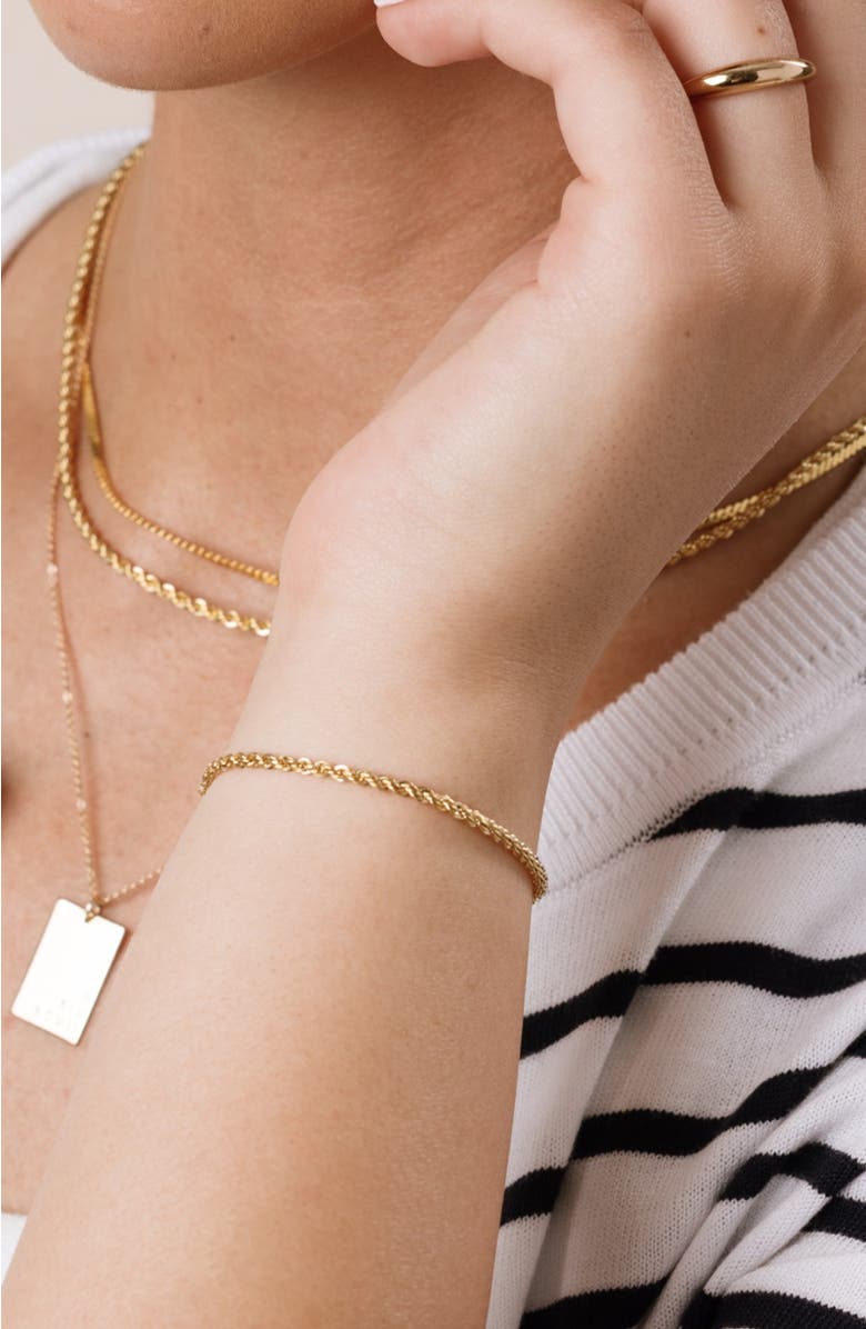 MADE BY MARY French Rope Chain Bracelet, Alternate, color, Gold Filled