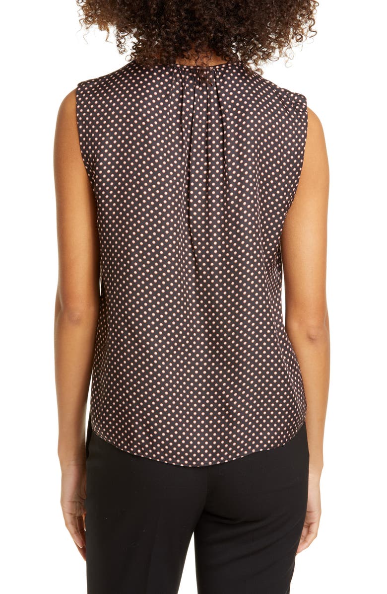 Tailored by Rebecca Taylor Deco Dot Sleeveless Silk Blend Blouse, Alternate, color, 