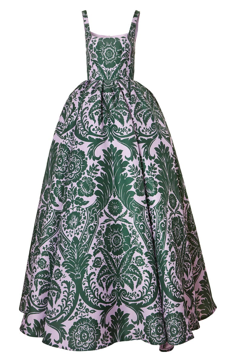 Carolina Herrera Floral Tapestry Silk Gown, Alternate, color, 