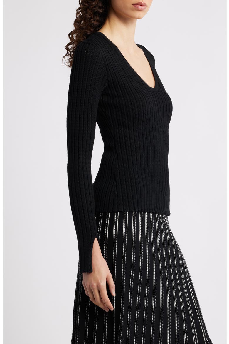 Ferunia Rib Knit Top, Alternate, color, MONOCHROME RIB