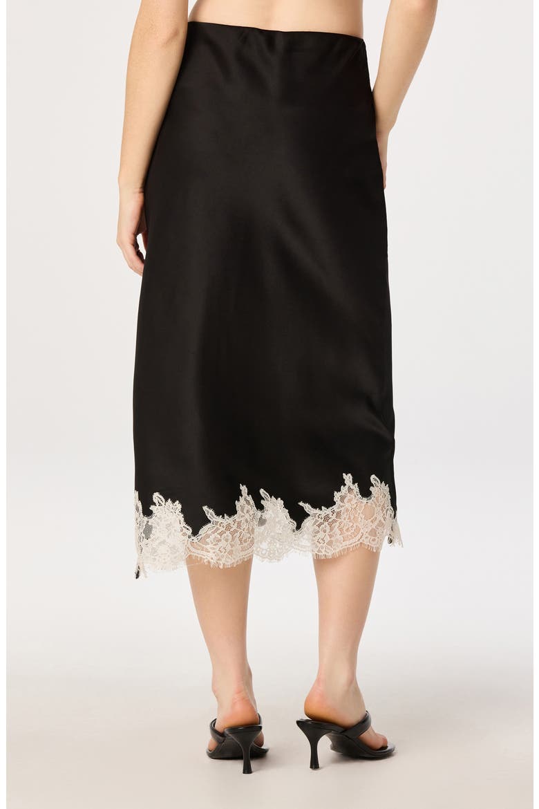 Blossom Lace Trim Midi Skirt, Alternate, color, BLACK