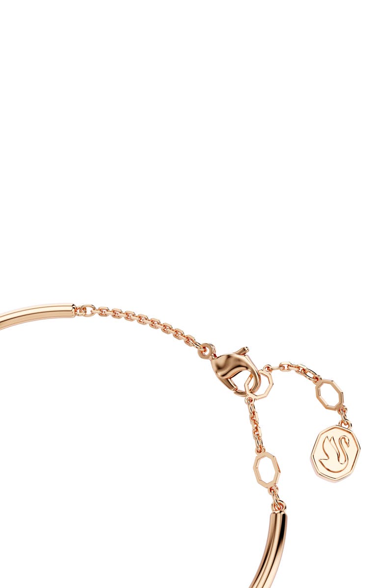 Swarovski Dextera Dancing Crystal Charm Bracelet, Alternate, color, Rose Gold