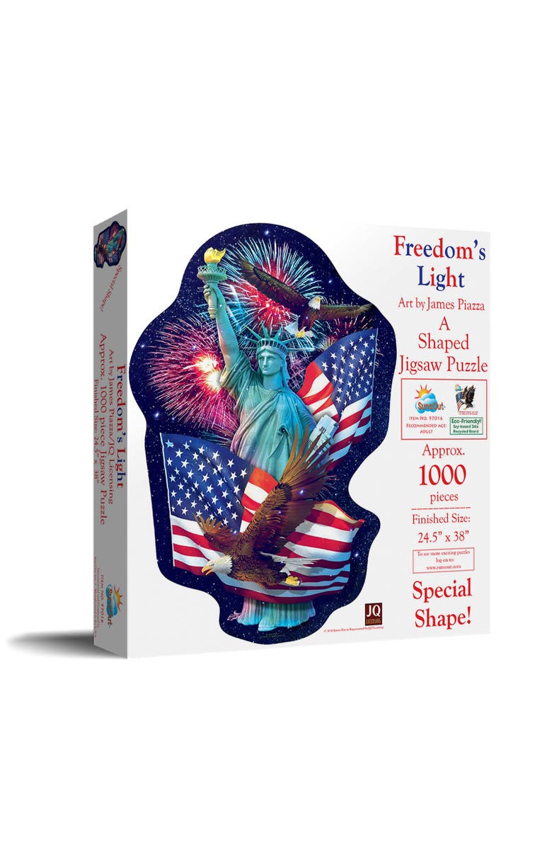 Sunsout Freedom's Light 1000 piece Jigsaw Puzzle for Adults Special Shape, Main, color, Multicolor