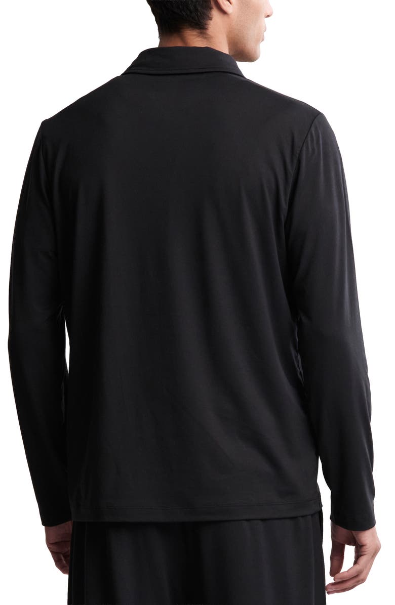 Barefoot Dreams<sup>®</sup> Malibu Collection<sup>®</sup> Butterchic Long Sleeve Polo, Alternate, color, Black