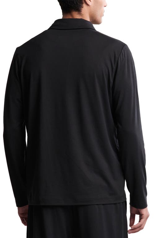 Barefoot Dreams Malibu Collection® Butterchic Long Sleeve Polo In Black