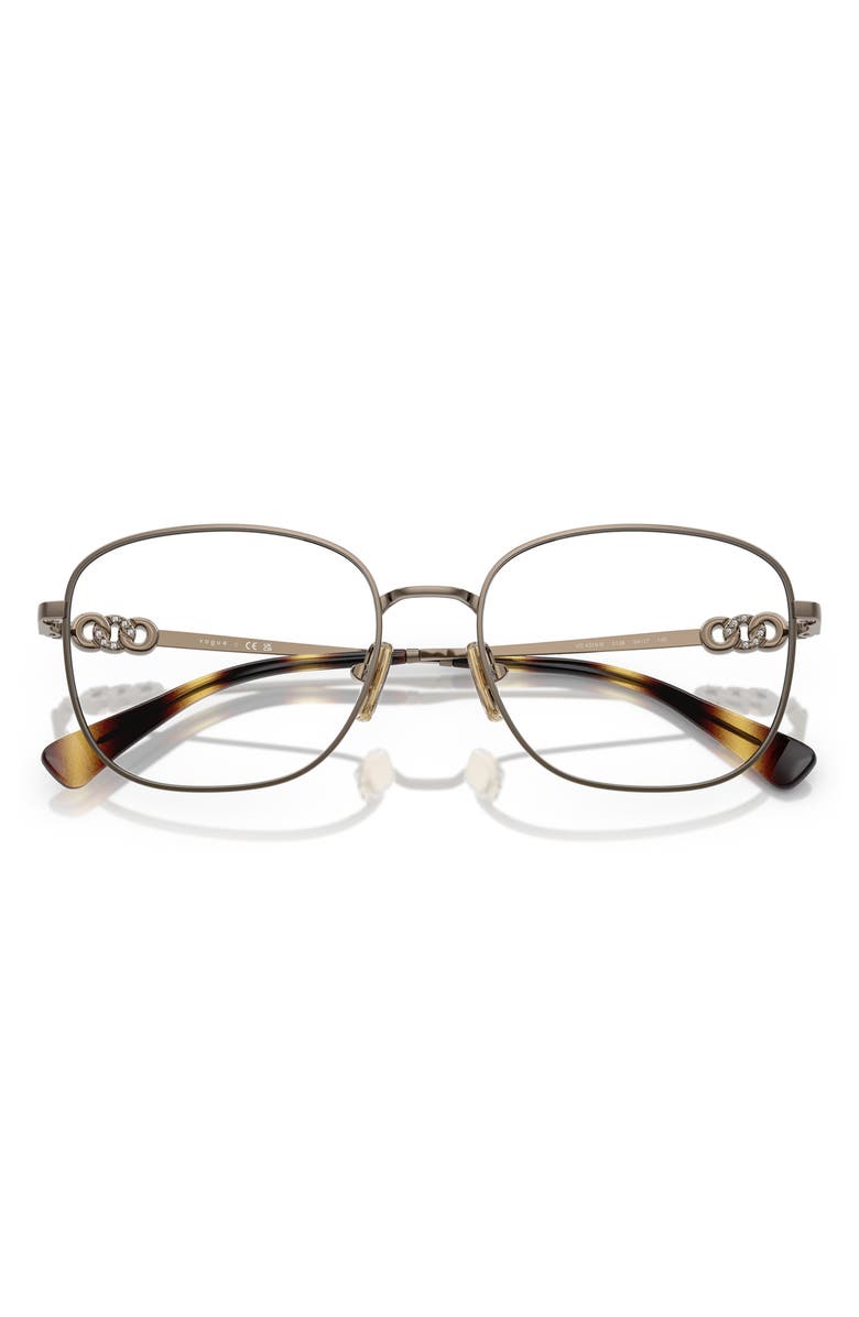 VOGUE 52mm Square Optical Glasses, Alternate, color, Lite Brown