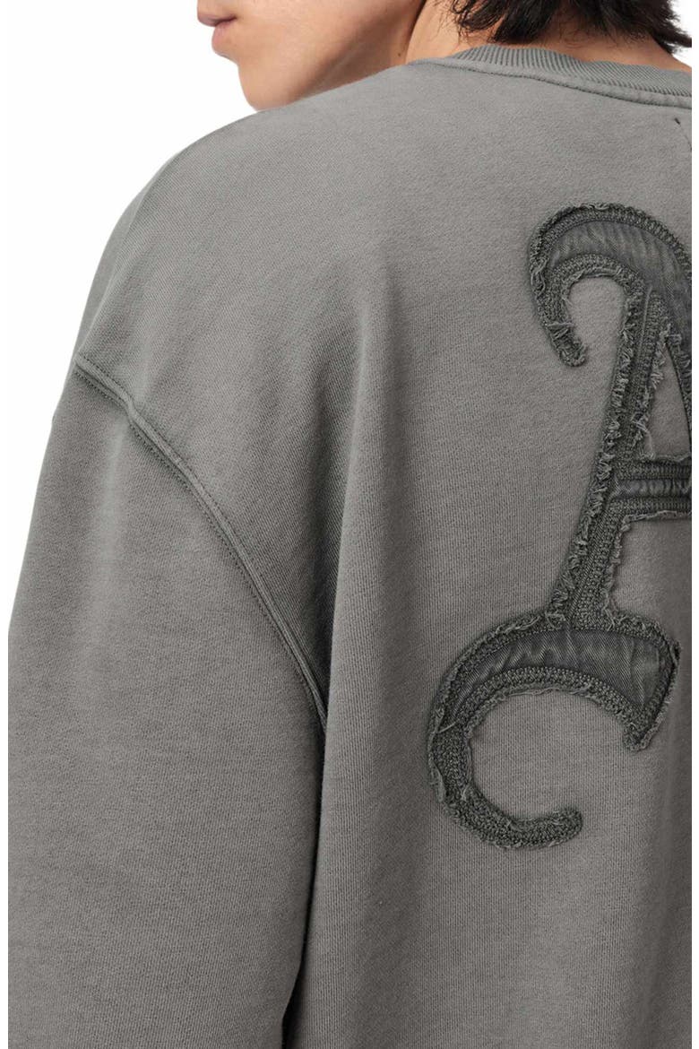 Insignia Graphic Appliqué Cotton Sweatshirt, Alternate, color, WASHED BLACK