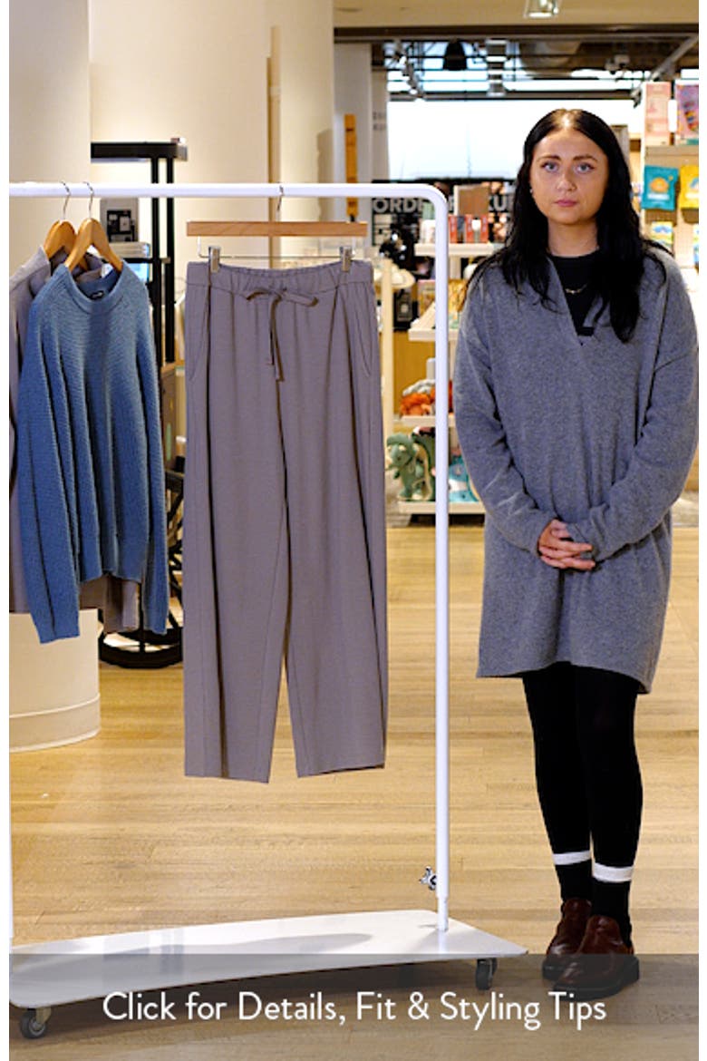 Organic Cotton Blend Ankle Wide Leg Drawstring Pants video