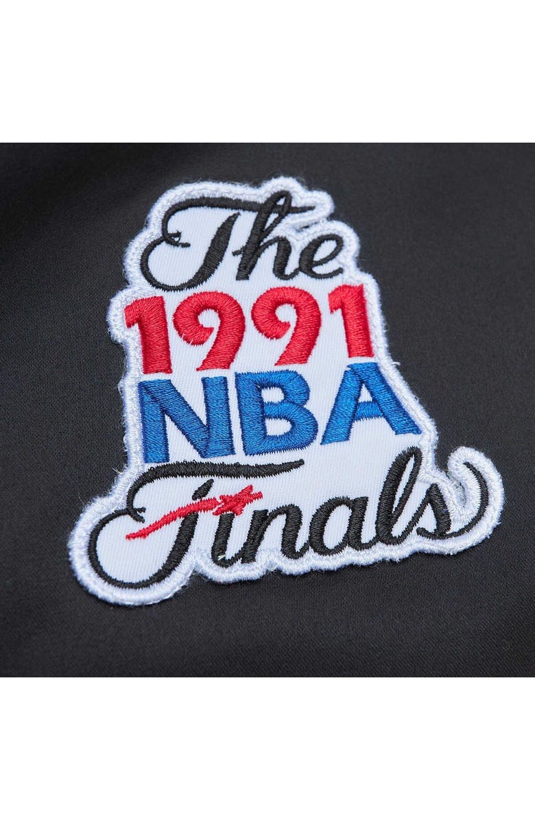 Mitchell & Ness Men's Mitchell & Ness Black Chicago Bulls Hardwood Classics Retro Satin Full-Zip Jacket, Alternate, color,