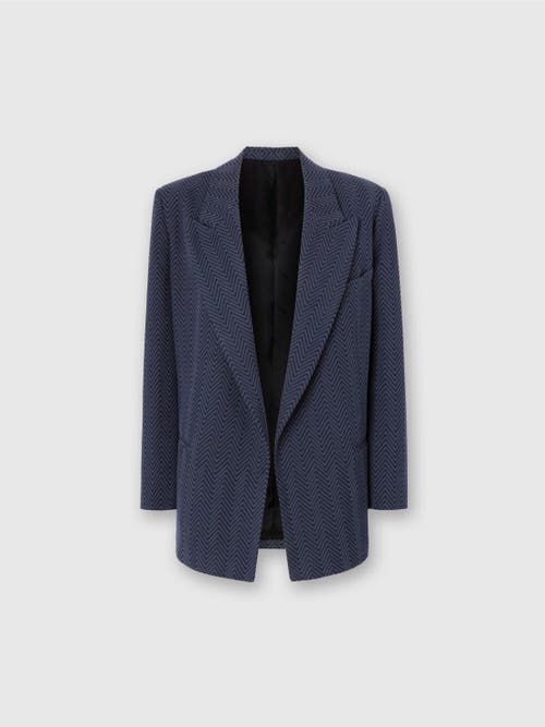 Missoni Single-breasted Blazer With Zigzag Pattern In Blue