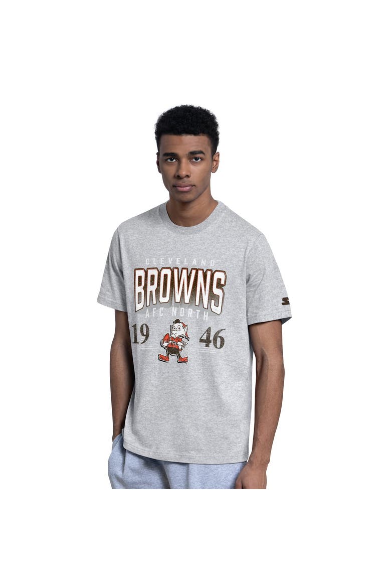 Men's Starter  Brown/Heather Gray Cleveland Browns Two-Pack Throwback Logo T-Shirt Set, Alternate, color, Brown