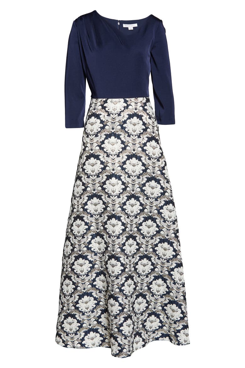 Izabella A-Line Evening Gown, Alternate, color, NAVY MULTI
