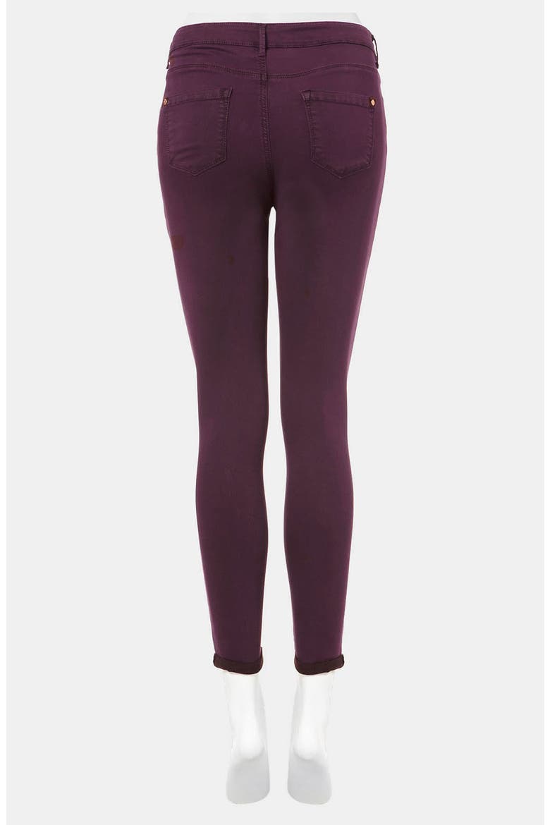 Moto 'Leigh' Skinny Jeans, Alternate, color, BORDEAUX