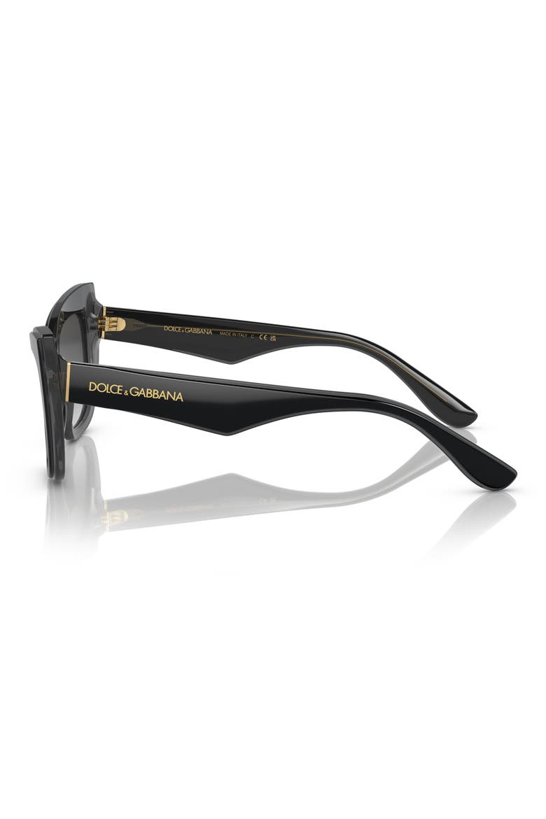 54mm Cat Eye Sunglasses, Alternate, color, BLACK/ TRANSPARENT GREY