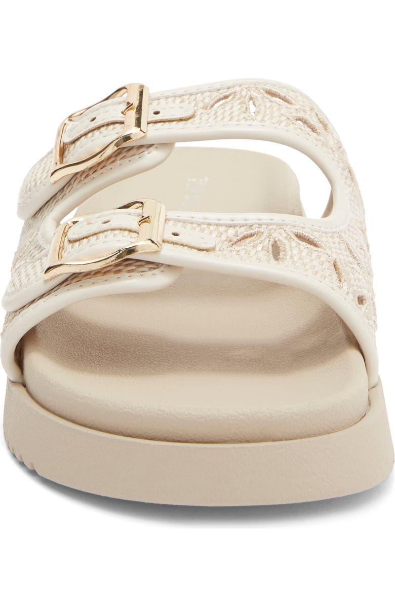 TOP MODA Alaska Slide Sandal, Alternate, color, Ivory Raffia