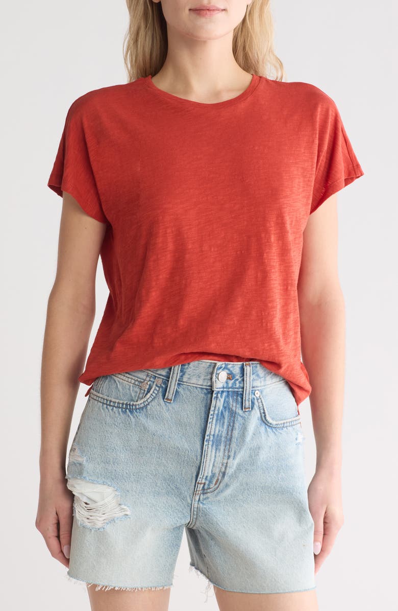 Madewell Gauze Slub Knit T-Shirt, Main, color, Etruscan Clay