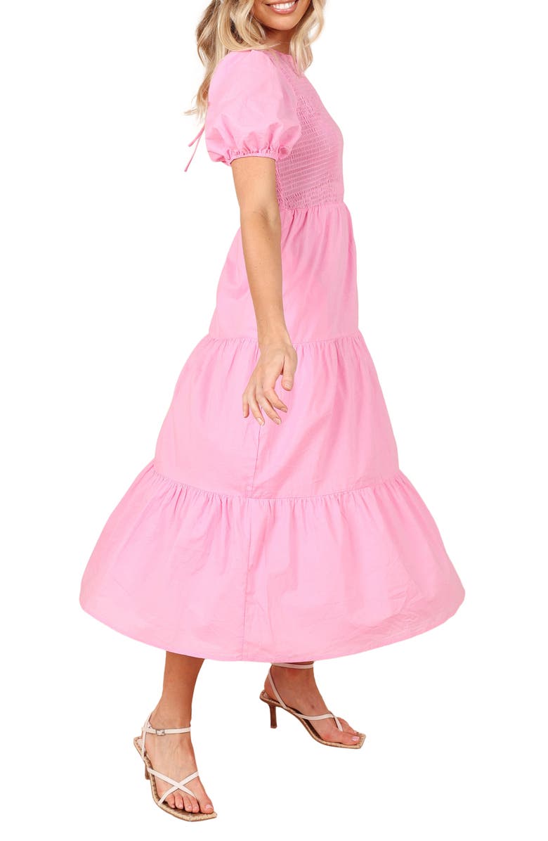 Petal & Pup Naura Smocked Tiered Cotton Midi Dress, Alternate, color,