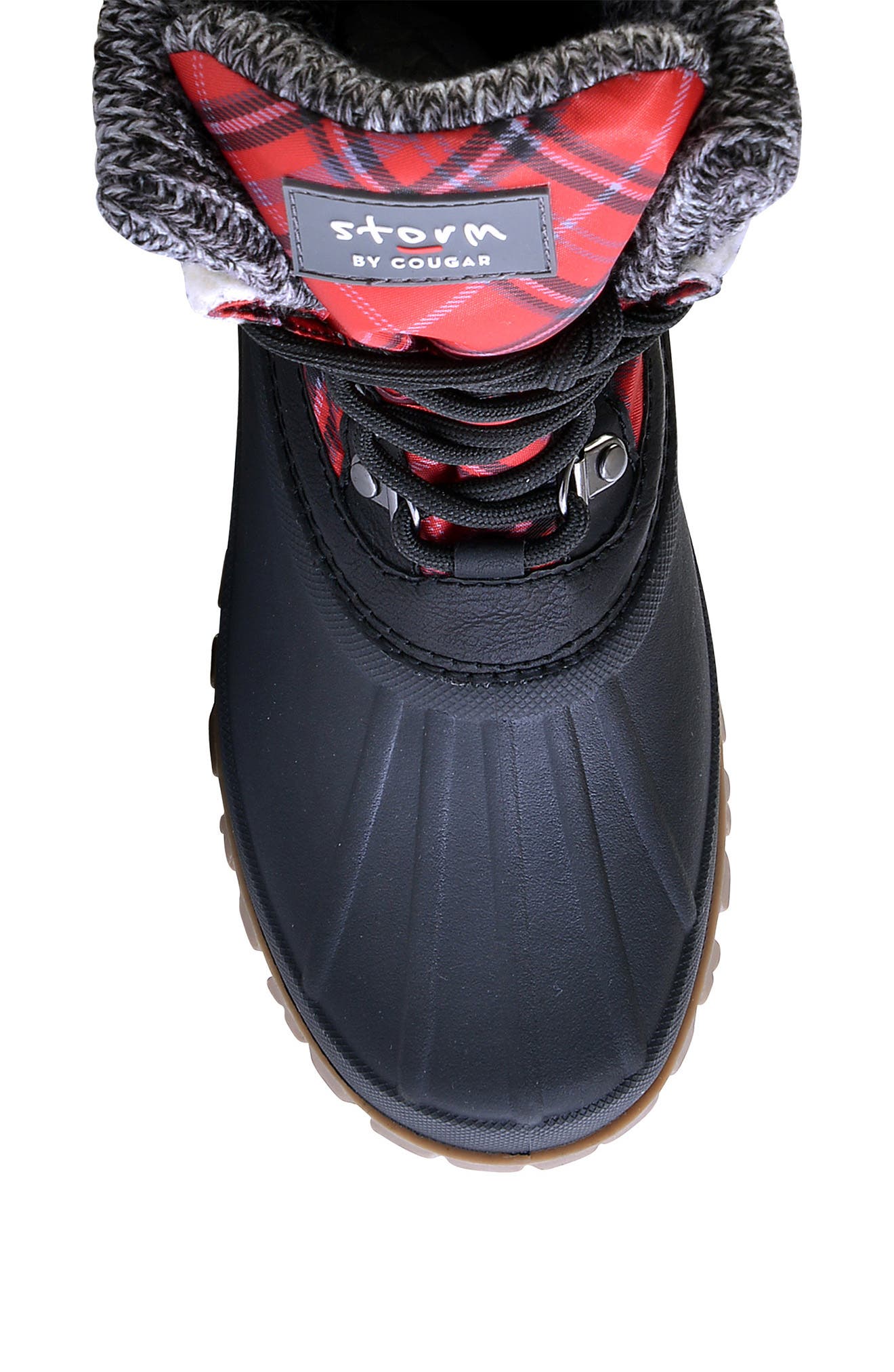 Creek Waterproof Faux Shearling Lined Snow Boot, Alternate, color, RED CHECK PLAID