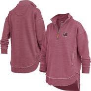 PRESSBOX Women's Pressbox Garnet South Carolina Gamecocks Northfork Sojourn Poncho Quarter-Zip Sweatshirt