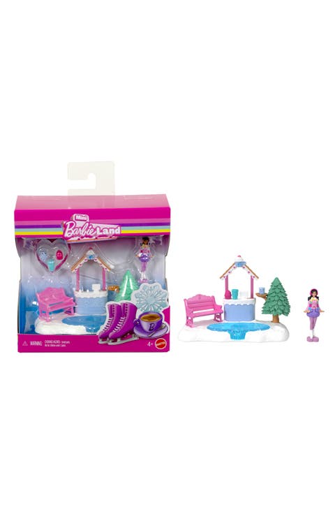 Mini BarbieLand 1.5-Inch Doll & Ice Skating Rink Playset