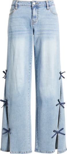 新品正規品  Rise Low PTCL Bow Nordstrom | Jeans Leg Wide Slit Side パンツ