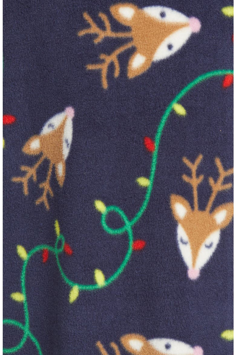 Fam Jam Microfleece Hooded Jumpsuit Pajamas, Alternate, color, NAVY PEACOAT REINDEER