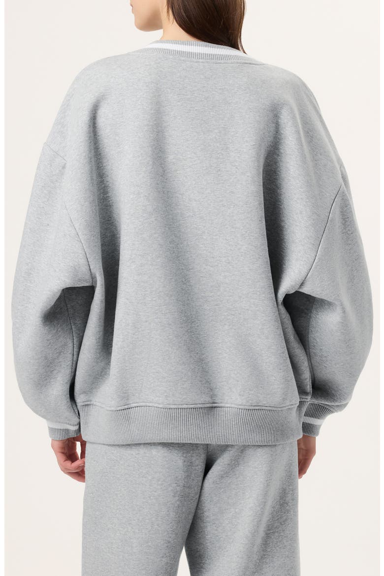 x Hailey V-Neck Sweatshirt, Alternate, color, GREY HEATHER/ WHITE