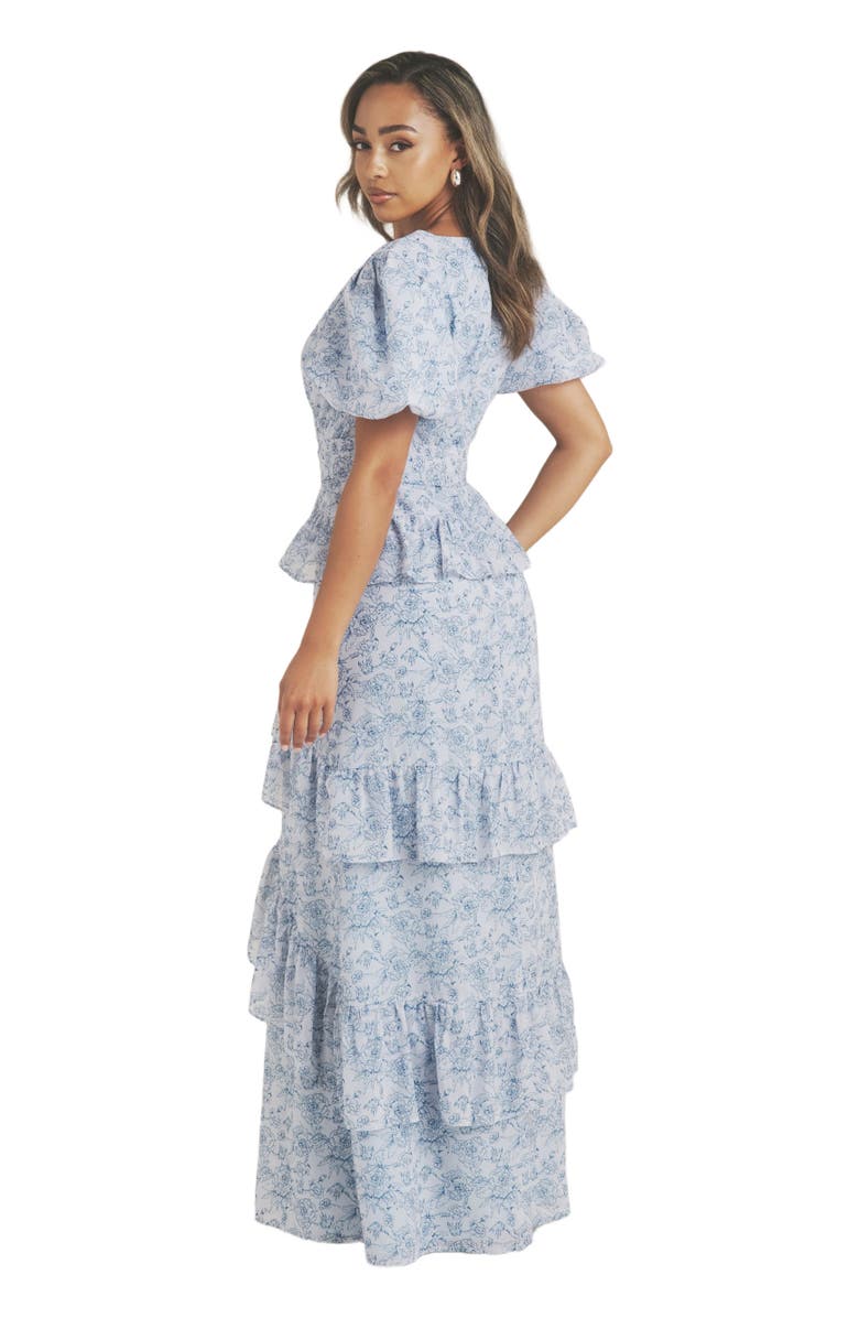 Six Stories Freya Floral Belted Ruffle Maxi Dress, Alternate, color, 