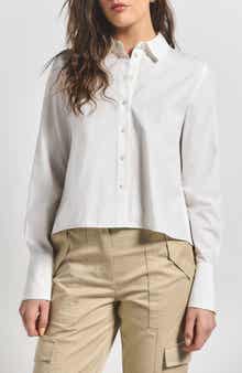 Derek Lam 10 Crosby Aria Pleated Back Crop Shirt