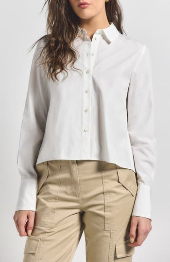Derek Lam 10 Crosby Aria Pleated-back Cropped Shirt